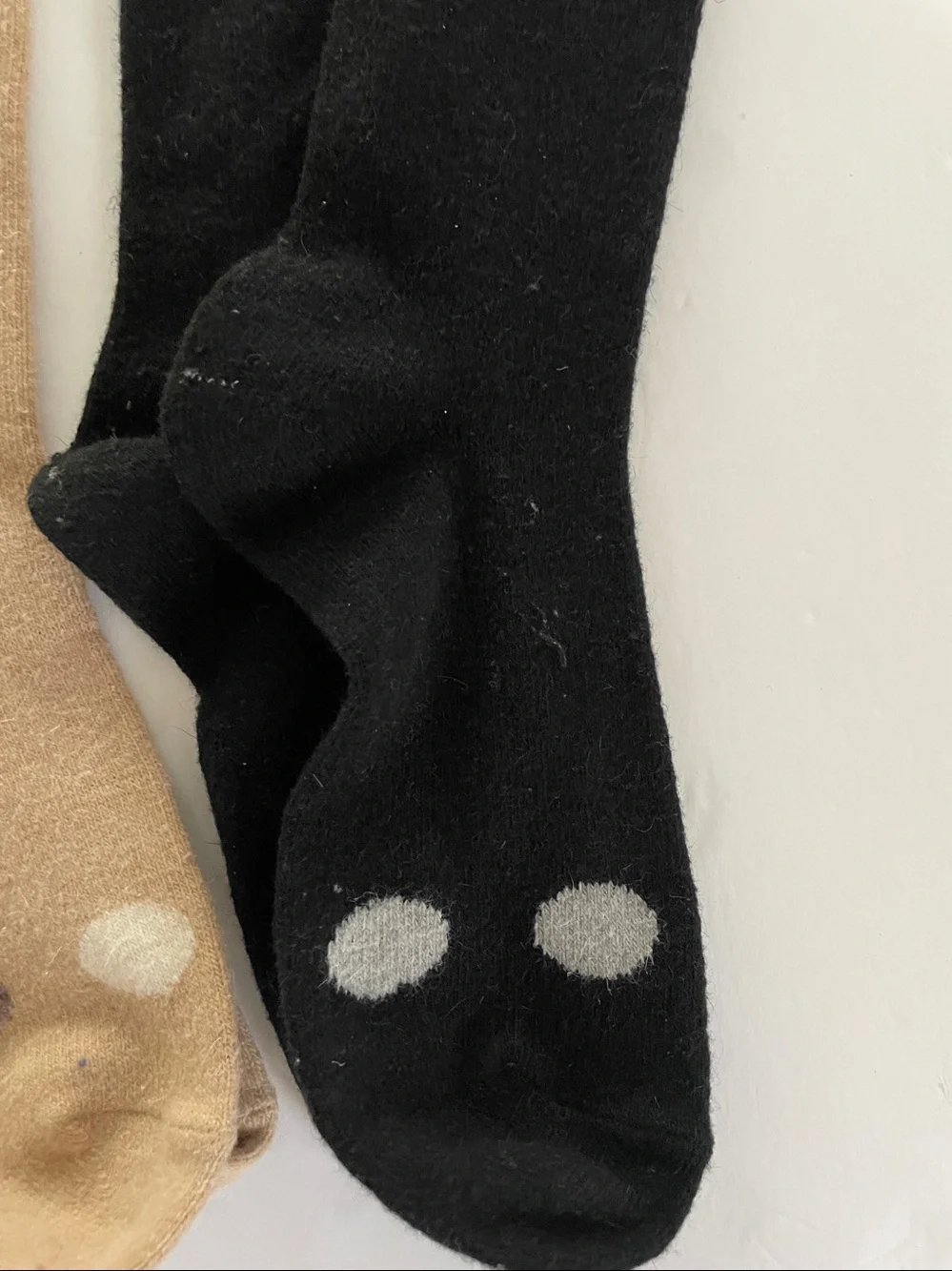 Set of 2: Tall Knee High Knit Socks Black/Grey & Tan/Brown 19”h